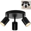 WIYETY Faretto da soffitto LED a 3 luci: Lampada da soffitto rotonda in alluminio orientabile, GU10 Plafoniera, Spot da soffitto moderno, per soggiorno camera da letto cucina ufficio (senza lampadina)