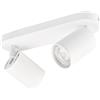 KYOTECH Faretti da soffitto orientabili a 2 luci Plafoniera LED Attacco GU10,Per 2 lampadine GU10 non incluse, Lampadario moderno per Camera Faretti Orientabili Parete Lampadine Bianco opaco