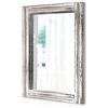 AAZZKANG - Specchio da parete con cornice in legno rettangolare, specchio rustico 50 x 40 cm, specchio decorativo in stile fattoria per camera da letto e bagno, per arredamento domestico, colore