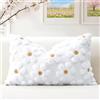 Artscope 1 Pezzi Primavera Estate Federe in Lana Corta Velluto Copricuscini Morbido Decorativo Fodere per Cuscino Lusso Stile per Divano Camera da Letto Fiori Bianco 40x60 cm