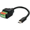 ROLINE Adattatore cavo ROLINE da spina USB Tipo-C a morsettiera a 5 pin (pulsanti), 15 cm