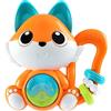 Chicco Sonaglio Musicale A Forma di Volpe, Trillino Elettronico, Suoni e attività Manuali, Orecchie in Plastica Morbida per La Dentizione, Sviluppo Abilità Manuali e Visive, Giochi Bambini 6-36 Mesi