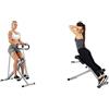 Sunny Health & Fitness Sunny Health and Fitness 45 Degree Hyperextension Roman Chair, Steel, Grey, One Size SF-BH6629 + Squat Assist Upright Row-N-Ride Rowing Machine, Horse Riding Machine, Full Body Exercise