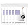 simplehuman Code P - Sacchetti per la spazzatura con cordoncino, 50-60 litri, 13-16 litri, colore: bianco, 100 pezzi