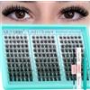 GEMERRY Ciglia Finte Ciuffetti Ciglia Finte Kit Extension Ciglia | Lash Cluster Kit DIY Eyelash Extension a Casa per Principianti Naturali Lashes (C9-Kit,8-16mm)