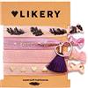 LIKERY Fasce per capelli supersoft, Braccial, Regali per donne Ragazze Bambin, Fasce per capelli stampate, Bracciale in tessuto scintillante con glitter e ciondoli carini, Colore: Lavendula