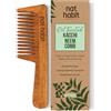 Nat Habit - Back To Natural Secrets Everyday Kacchi - Pettine in legno per uomo e donna, trattato con olio di Neem, Bhringraj e 17 erbe (a denti larghi), lunghezza 18-20 cm, marrone