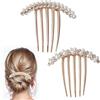 LLGSDLL Confezione da 2 Pettini per Capelli con Strass, Pettini per Capelli per Donne Delicati Laterali, Pettinini Fermacapelli Fermaglio Capelli Elegante con Strass di Perle