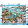 Ravensburger Puzzle per bambini Ravensburger - 06152 A day at the harbour - puzzle a cornice per bambini dai 4 anni in su, da 24 pezzi