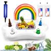 Qivra Portabevande Gonfiabile, Piscina con 2 Custodie per Cellulare e 1 Pompa ad Aria, Portabevande Gonfiabile, Galleggiante, per Estate, Piscina, Feste, Divertimento in Acqua, Spiaggia