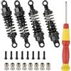 Pxyelec 4 pz 1/18 Nero Metallo RC Ammortizzatore Regolabile Ammortizzatore Molla di ricambio, per 1:18 RC Auto 65mm