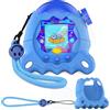 BCWEGION Custodia in silicone compatibile con Tamagotchi Paradise, con pellicola protettiva in TPU Softscreen e cinturino per dita (blu)