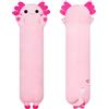 SNOWOLF Axolotl Cuscino lungo in peluche, giocattolo morbido Kawaii Stuff, adorabile cuscino per abbracciare per bambini (70 cm, rosa)