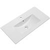 Kibath Lavabo in porcellana per bagno rettangolare 81 cm x 46 cm finitura bianco opaco realizzato in maiolica