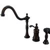 Kingston Brass KS7805TPLBS Templeton Widespread Kitchen Faucet with Brass Sprayer, Oil Rubbed Bronze