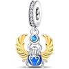 TINSLO Bead Charm Ciondolo Argento Sterling 925 con Cubic Zirconia Pendenti per Pandora Braccialetti, Compatibile con Braccialetti e Collane europei