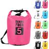 POPOYU 5L Bolsa Estanca,Rosa Rojo Bolsa Impermeable Bolsa Seca Mochila Estanca con Correa de Hombro Ajustable,2L/5L/10L/15L/20L Dry Bag para Camping,Pesca,Rafting,Ciclismo
