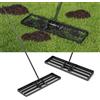 FANTASK Rastrello per Livellamento del Prato, Rastrello per Superficie con Manico Ergonomico, Rastrello per Prato in Metallo da Sabbia, Rastrello per Giardino, Golf e Cortile (Nero, 91 cm x 25 cm)