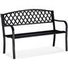 Relaxdays Panca da Giardino, a 2 Posti, Design Intrecciato, da Terrazzo, per Balcone, HxLxP 86,5 x 127,5 x 58,5 cm, Nero