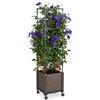 Relaxdays Fioriera con griglia rampicante, Ruote, HxLxP: 135x30x30 cm, plastica e Acciaio, Antracite