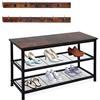 Relaxdays Set Guardaroba Ingresso con Scarpiera per 6 Paia Scarpe e Ganci Appendiabiti, 45x80x30 cm, in Metallo e MDF