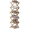 Relaxdays Scaffale portascarpe, 6 ripiani, pieghevole per corridoio e camera, 105 x 28 x 28 cm, bambù naturale