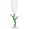 Ichendorf Milano Flute Ottico Orchidea, Collezione Botanica, 16 cl, Vetro Borosilicato, Fatto a Mano