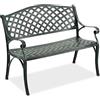Relaxdays Panchina da Giardino Relaxdays, 2 posti, HxLxP: 82 x 102 x 60 cm, Alluminio, Antica, terrazza, Balcone, Nero/Verde