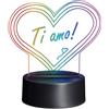 EUROMARKETING 90 S.R.L. EURO MARKETING MANUFACTURING PLEXY LIGHT LAVAGNA CUORE - Lampada LED multicolore, in plexyglass