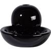 dobar® Fontana a sfera in ceramica con pompa per interni - Cascata decorativa per relax - 24 x 24 x 18,5 cm - Nero