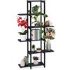 Relaxdays Scaffale Portavasi, 6 Ripiani, Mobile Portafiori in Metallo, HLP 150 x 78 x 24 cm, Tavolino per Vasi, Nero