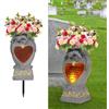 Generic Decorazioni per cimitero per tombe, vasi del cimitero per tombe, decorazione per tombe, angelo da giardino, vaso per cimitero con LED, statua commemorativa per giardino di famiglia, regalo funerario,