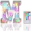 HIYAA Lettere luminose a LED glitterate, 18 colori che cambiano colore, con telecomando, per ragazze, regalo per compleanno, bar, matrimoni, Natale, San Valentino, decorazione da parete, misura M