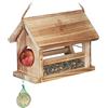 Relaxdays Mangiatoia per Uccelli, in Legno d'Abete, HLP 24x31x20 cm, da Appendere e Poggiare, Giardino e Balcone, Natura