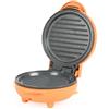 Giles & Posner Funfair Mini Griddle - Piastre di cottura antiaderenti senza PFAS, hamburger, panini, muffin per la colazione, tempo di preriscaldamento 2 minuti, piastra da 11,5 cm, 55W, arancione