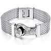 JewelryWe Bracciale da Uomo con Guantone da Boxe: in Acciaio Inossidabile Colore Argento Bracciale Punk Regalo per Lui
