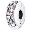 Fanona Charm a forma di cuore, in argento, con clip d'amore, con chiusura a forma di cuore, compatibile con braccialetti Pandora, Tutti