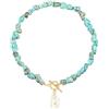 KOOUNUATA Collana Chunky Statement con Ciondolo in Perla Barocca Grande e Turchese Gioielli alla Moda con Turchese per l'Estate
