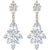 EVER FAITH Orecchini da sposa cristallo Floreale Foglia Grappolo Goccia Pendente per donne Trasparente Oro-fondo