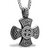 bahamut - Collana da uomo con ciondolo a forma di nodo celtico vichingo, in acciaio inossidabile, stile vintage norreno, amuleto vichingo, idea regalo per uomo