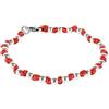 Spadarella Gioielli VLNET ® Bracciale Spadarella Unisex Argento 925 con Cotone Nautico Rosso Sfere Diametro 4 mm Fatto a Mano in Italia Lunghezza 17 cm