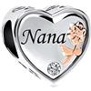 ZakiaHo Ciondoli a forma di cuore con scritta in inglese Sister Wife I Love You, per braccialetti da donna, regalo di compleanno, compatibili con braccialetti Pandora, Rame, Nessuna pietra preziosa