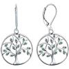 YL Orecchini albero della vita Orecchini in argento 925 con smeraldo simulato Orecchini per Donne