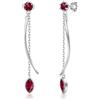PHNIBIRD Orecchini da Donna di Lunghi Pendenti Orecchini con Rubino 46mm per Regali di San Valentino Semplice ed Elegante
