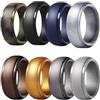 JewelryWe - Set Anelli Colorati in Gomma Silicone 8Pcs 8mm Anelli da Uomo Donna Anello Promessa Fidanzati Misurati