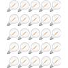 Hcnew 25 lampadine di ricambio solari a LED E12 G40, 2700K bianco caldo, 1W pari a 5W, CC 12V lampadine a globo infrangibili e impermeabili per luci fatate, feste, patio, giardino, matrimoni