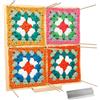 Pilikoll Blocco di Blocco per Granny Square 30x30 cm Tappetino Lavorare a Maglia in Legno con 30 Perni in Acciaio Inox Blocchetto Quadrato in Legno per Piccole Parti a Maglia o Uncinetto