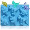 WishesMar Stampo in Silicone 6 Cavità per Pasticceria a Forma di Dinosauro - Antiaderente Stampi con Forme Particolari Stampi Silicone per Decorazione, Sapone, Dolce, Muffin, Cuocere al Forno, Torta