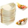 BinPhorm Barchette Finger Food,50 PCS Piatti Carta Paglia Vassoi Cartone per Alimenti per Fritti per Feste Patatine Fritte Aperitivo Snack Currywurst Sushi