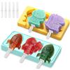 ZXTGBQ 2 stampi per gelato in silicone per bambini, stampi per gelati con coperchio e Bastoncini, 2 stampi per gelato con 6 bastoncini, per stecco al cioccolato, sorbetti, budino